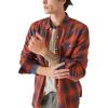 Lucky Brand Mens Lucky Brand Men’s Plaid Indigo Western Long Sleeve Shirt(Red Plaid)