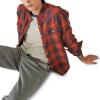 Lucky Brand Mens Lucky Brand Men’s Plaid Indigo Western Long Sleeve Shirt(Red Plaid)