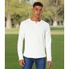 Lucky Brand Mens Lucky Brand Men’s Weekend Slub Jersey Jersey Long Sleeve Henley(Bright White)