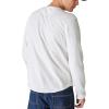 Lucky Brand Mens Lucky Brand Men’s Weekend Slub Jersey Jersey Long Sleeve Henley(Bright White)