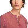 Lucky Brand Mens Lucky Brand Men’s Weekend Slub Jersey Jersey Long Sleeve Henley(Cabernet)
