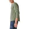 Lucky Brand Mens Lucky Brand Men’s Weekend Slub Jersey Jersey Long Sleeve Henley(Camo Green Cotton)