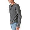 Lucky Brand Mens Lucky Brand Men’s Weekend Slub Jersey Jersey Long Sleeve Henley(Jet Black)