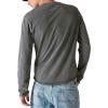 Lucky Brand Mens Lucky Brand Men’s Weekend Slub Jersey Jersey Long Sleeve Henley(Jet Black)