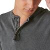 Lucky Brand Mens Lucky Brand Men’s Weekend Slub Jersey Jersey Long Sleeve Henley(Jet Black)