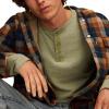 Lucky Brand Mens Lucky Brand Men’s Weekend Slub Jersey Jersey Long Sleeve Henley(Lily Pad)