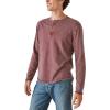 Lucky Brand Mens Lucky Brand Men’s Weekend Slub Jersey Jersey Long Sleeve Henley(Maroon Banner)