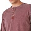 Lucky Brand Mens Lucky Brand Men’s Weekend Slub Jersey Jersey Long Sleeve Henley(Maroon Banner)