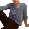 Lucky Brand Mens Lucky Brand Men’s Weekend Slub Jersey Jersey Long Sleeve Henley(Provincial Blue)