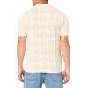 Lucky Brand Mens Men’s Crochet Camp Collar Short Sleeve Shirt(White Cap Gray)