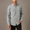 Lucky Brand Mens Plaid Cloud Soft Long Sleeve Flannel(Heather Grey)