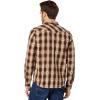 Lucky Brand Men’s Plaid Dobby Western Long Sleeve Shirt(Brown Plaid)