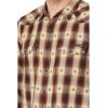 Lucky Brand Men’s Plaid Dobby Western Long Sleeve Shirt(Brown Plaid)