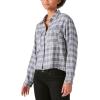 Lucky Brand Men’s Plaid Dobby Western Long Sleeve Shirt(Grey Plaid)