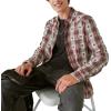 Lucky Brand Men’s Plaid Dobby Western Long Sleeve Shirt(Red Dobby Plaid)
