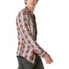 Lucky Brand Men’s Plaid Dobby Western Long Sleeve Shirt(Red Dobby Plaid)