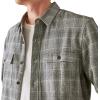 Lucky Brand Men’s Plaid Utility Long Sleeve Flannel Shirt(Grey Malange)