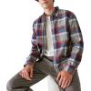 Lucky Brand Men’s Plaid Utility Long Sleeve Flannel Shirt(Grey/Red/Blue)