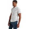 Lucky Brand Mens Short Sleeve Button Up One Pocket San Gabriel Shirt(Blue Print)