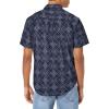 Lucky Brand Mens Short Sleeve Button Up One Pocket San Gabriel Shirt(Blue Print Multi)