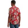 Lucky Brand Mens Short Sleeve Button Up One Pocket San Gabriel Shirt(Red Print)