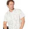 Lucky Brand Mens Short Sleeve Button Up One Pocket San Gabriel Shirt(White Print 2.0)