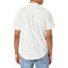 Lucky Brand Mens Short Sleeve Button Up One Pocket San Gabriel Shirt(White Print 2.0)