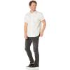 Lucky Brand Mens Short Sleeve Button Up One Pocket San Gabriel Shirt(White Print 2.0)