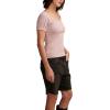 Lucky Brand Womens Lucky Brand Women’s Short Sleeve Rib Knit Top(Mauve Shadows)