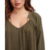 Lucky Brand Womens Women’s Knit Mix Peasant Blouse(Dusty Olive)