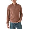 Lucky Brand Men’s Garment Dye Thermal Mock Half Zip(Potting Soil)