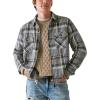 Lucky Brand Men’s Plaid Brushed Knit Long Sleeve Shirt(Grey Multi Plaid)