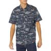 Lucky Brand Mens Short Sleeve Button Up One Pocket San Gabriel Shirt(Chambray Print)