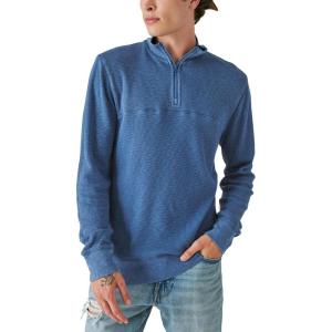 Lucky Brand Men’s Garment Dye Thermal Mock Half Zip(True Navy)