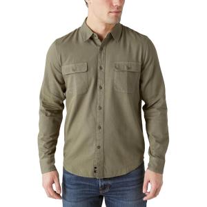 Lucky Brand Mens Lucky Brand Men’s Lived-in Long Sleeve Utility Shirt(Deep Lichen Green)