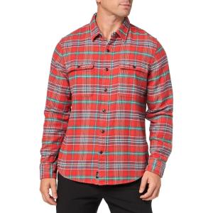 Lucky Brand Mens Lucky Brand Men’s Plaid Utility Cloud Soft Long Sleeve Flannel(Red Plaid)