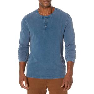 Lucky Brand Mens Lucky Brand Men’s Weekend Slub Jersey Jersey Long Sleeve Henley(Insignia Blue)