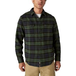 Lucky Brand Mens Plaid Cloud Soft Long Sleeve Flannel(Navy / Green Plaid)