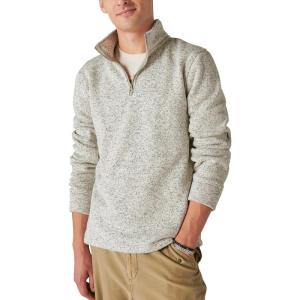 Lucky Brand mens Lucky Brand Men’s Los Feliz Half Zip Mockneck(104 Cream)