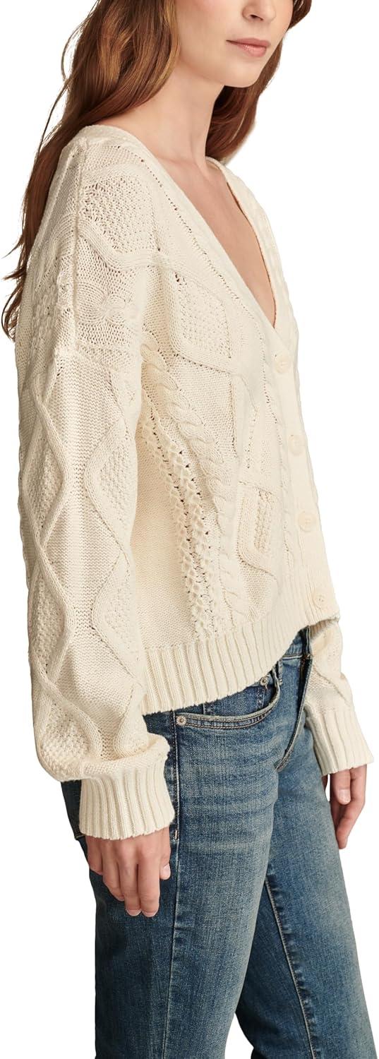 image:imageLucky Brand Womens Cable Stitch Long Sleeve CardiTofu