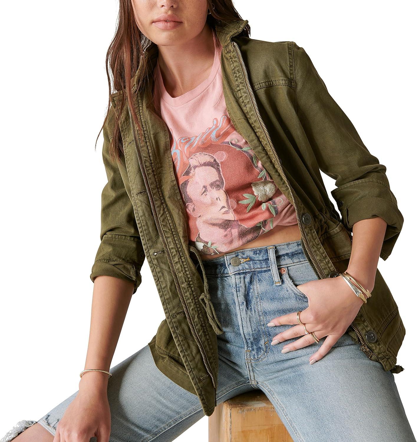 image:imageLucky Brand Womens Lucky Brand Womens Bowie Embroidery Boyfriend TeeTShirtRosette