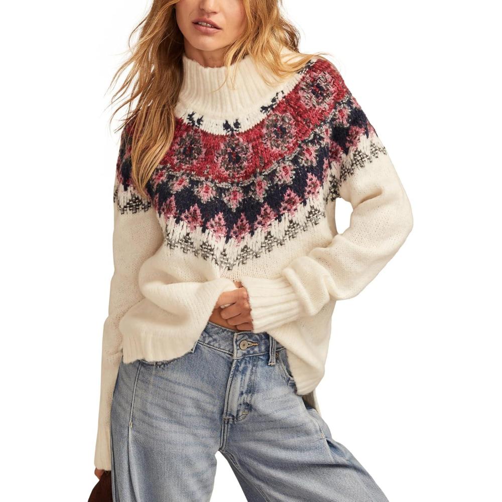 image:imageLucky Brand Womens Fairisle TurtleneckCream Combo