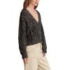 Lucky Brand Womens Cable Stitch Long Sleeve Cardi(Dark Black)