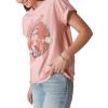 Lucky Brand Womens Lucky Brand Women’s Bowie Embroidery Boyfriend TeeT-Shirt(Rosette)