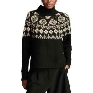 Lucky Brand Womens Fairisle Turtleneck(Black Combo)