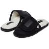 Lucky Brand Boys Slippers – Fuzzy Non Slip Memory Foam House Slippers for Kids – Plush Soft Rubber Sole Bedroom Shoes(Black)