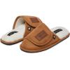 Lucky Brand Boys Slippers – Fuzzy Non Slip Memory Foam House Slippers for Kids – Plush Soft Rubber Sole Bedroom Shoes(Tan)
