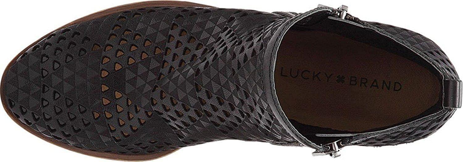 image:imageLucky Brand Womens Basel Bootie Ankle BootBlack Perforated Nubuck