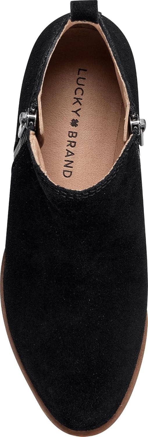 image:imageLucky Brand Womens Basel Bootie Ankle BootBlackNatural Oiled Suede
