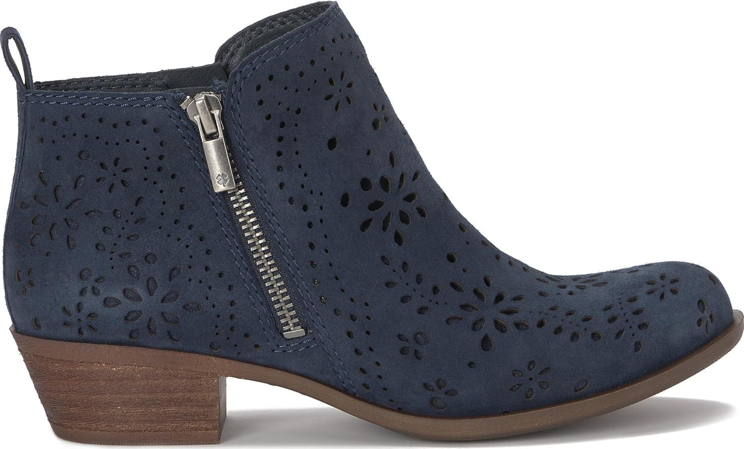 image:imageLucky Brand Womens Basel Bootie Ankle BootNavy Blazer Suede